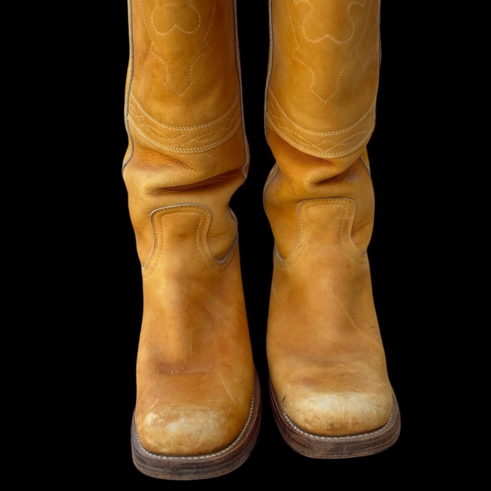 Authentic Vintage 1970’s Frye Black Label Campus Boot with Deer Head Stitching - Picture 10 of 16